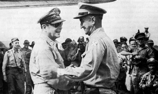 Eichelberger and MacArthur at Atsugi